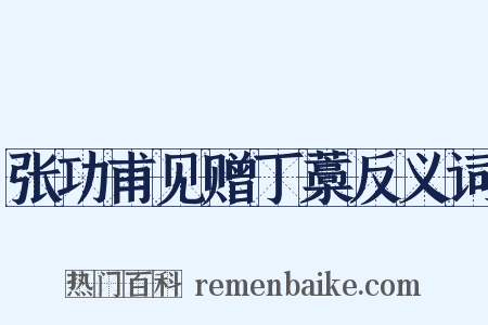 张功甫见赠丁藁反义词是什么意思的图片